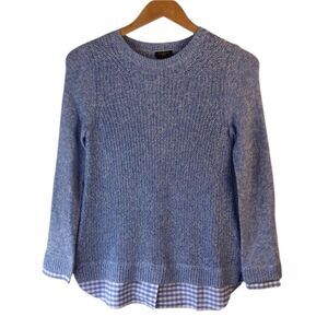 Talbots Womens Petites Blue Pima Cotton Sweater Sz Petite
